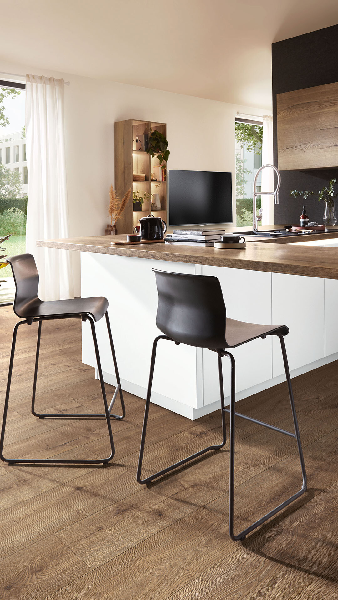 MEISTER Laminatboden abgestimmt auf nobilia Küchen