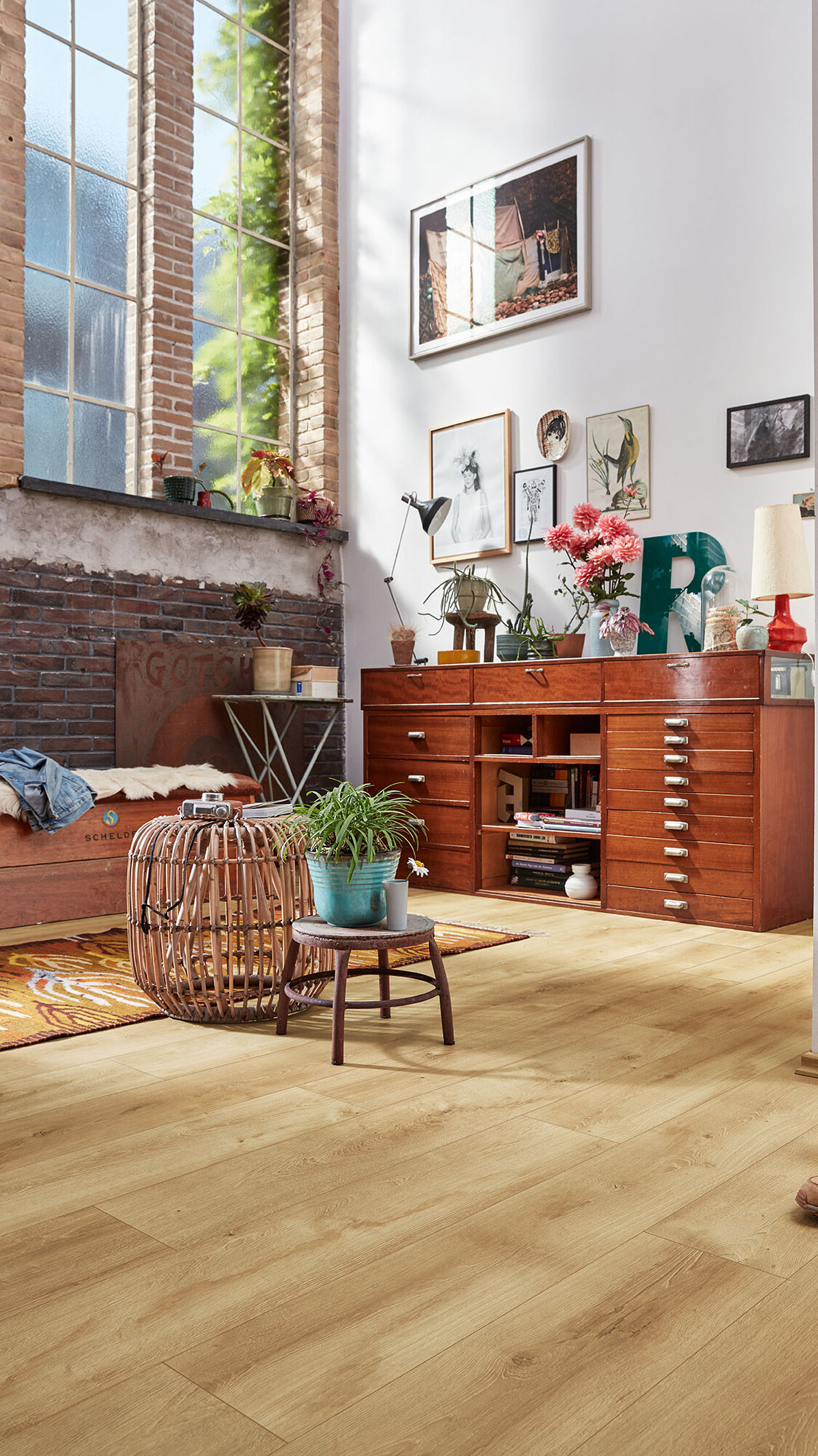 Einrichtungstrends Vintage und Shabby Chic Laminat LD 55 Eiche Spring Break im Wohnzimmer mit Vintage und Shabby Details