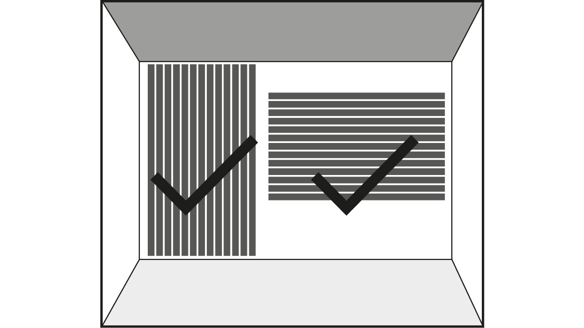 Akustikpaneele können senkrecht und waagerecht an der Wand montiert werden Akustikpaneele können senkrecht und waagerecht an der Wand montiert werden