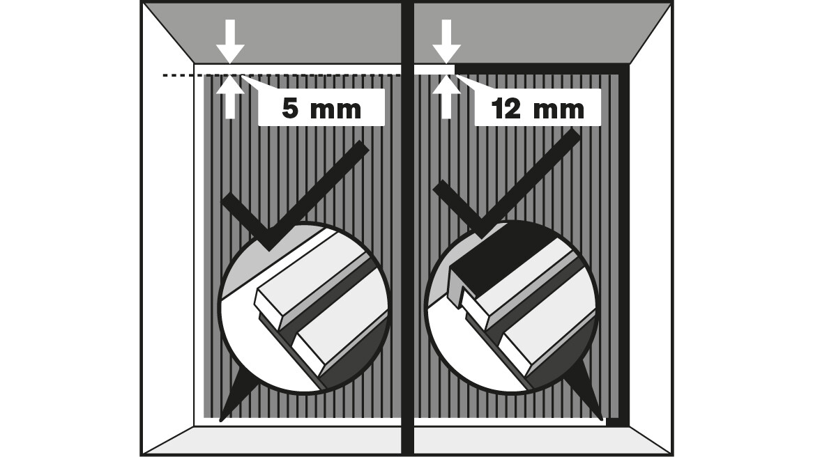 Wandabstände berücksichtigen Wandabstände berücksichtigen