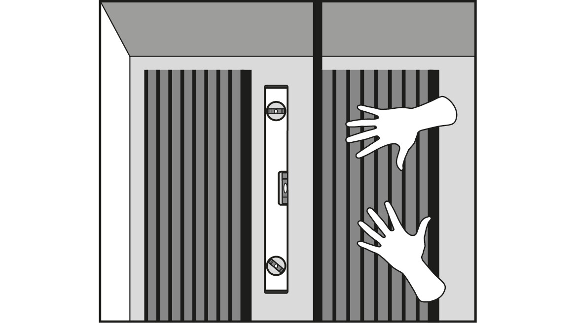 Akustikpaneele an der Wand und zueinander ausrichten Akustikpaneele an der Wand und zueinander ausrichten