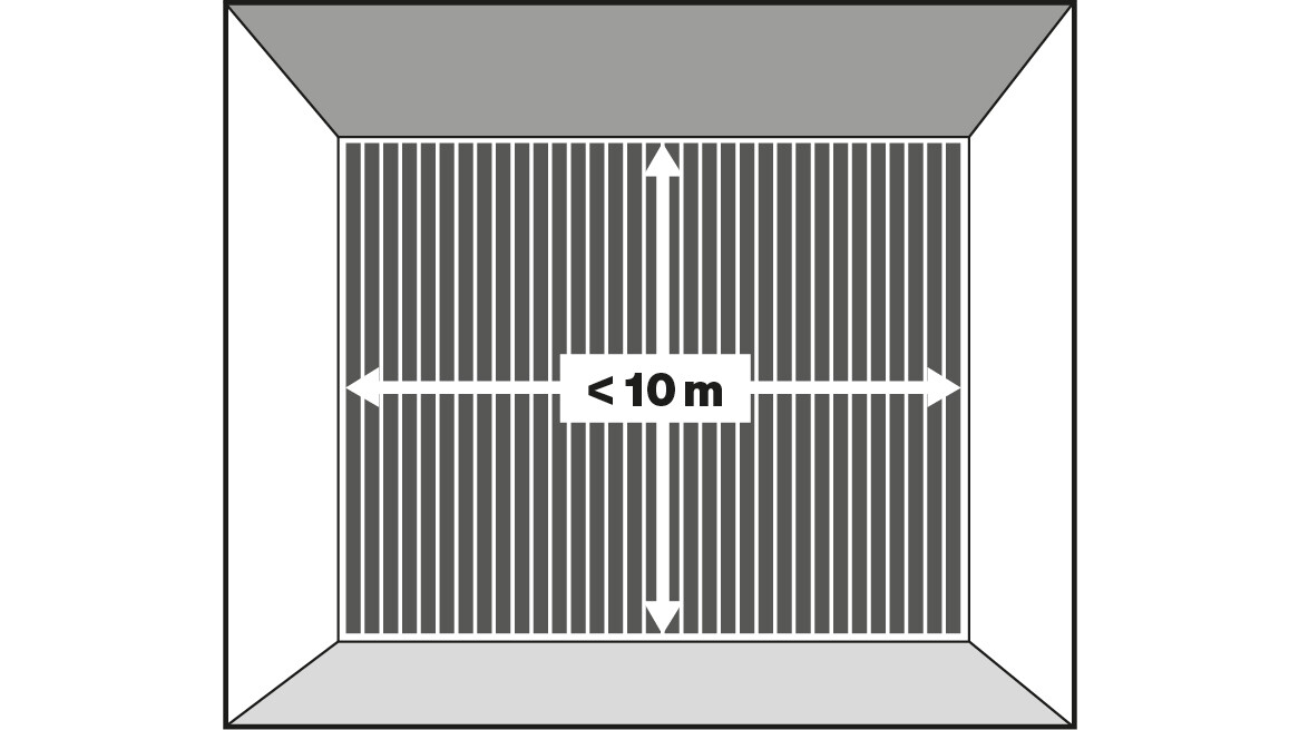 Maximale Verlegefläche 10 m Maximale Verlegefläche 10 m