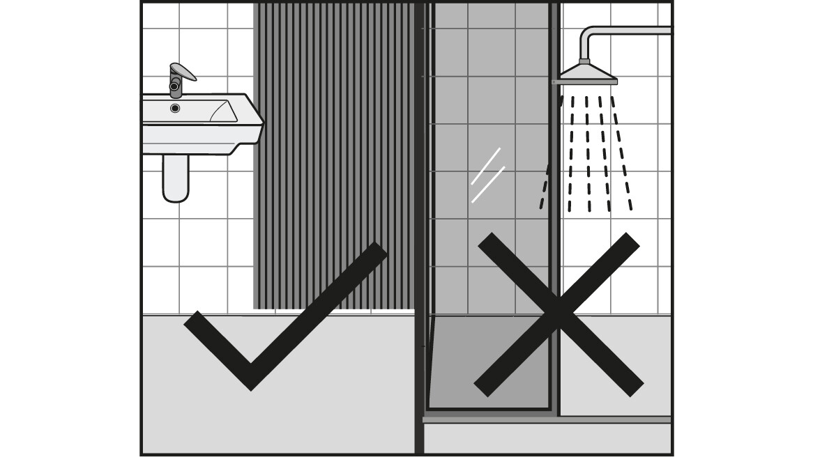 Akustikpaneele sind feuchtraumgeeignet Akustikpaneele sind feuchtraumgeeignet, aber nicht für den Nassbereich
