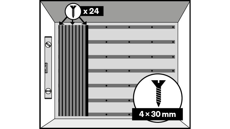 Verschrauben der Paneele auf der Unterkonstruktion Verschrauben der Paneele auf der Unterkonstruktion