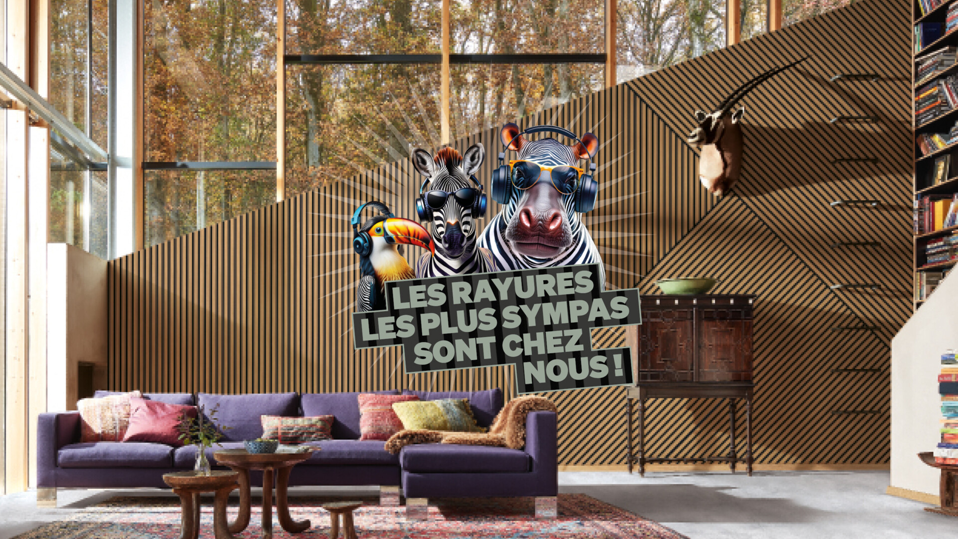 Stylisch und praktisch: die schalldämmenden Akustikpaneele Holz auf Filz an der Wand