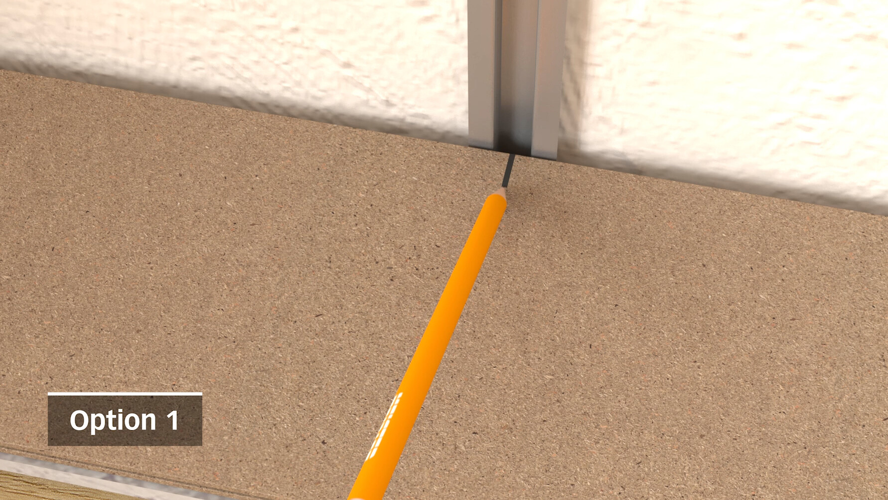 Schritt 1 zur Verlegung von Systempaneelen Schritt 1 zur Verlegung von Systempaneelen