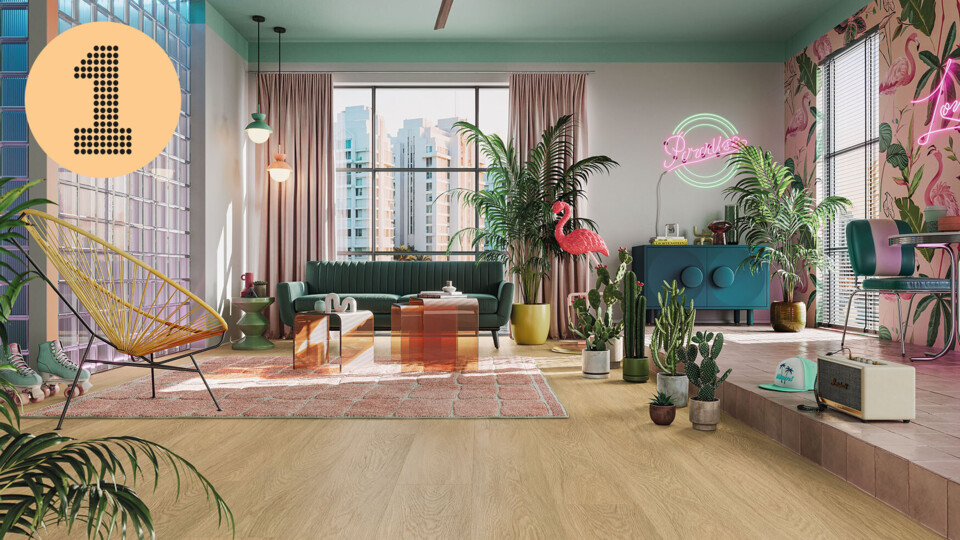 Vinylboden mit einer hellen, gleichmäßigen Oberfläche 