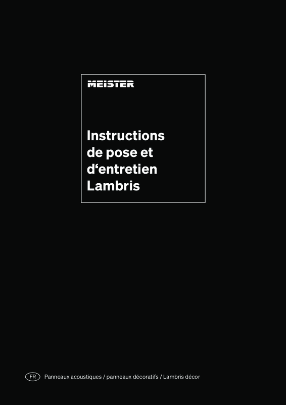 Instructions de pose et d'entretien Lambris_FR